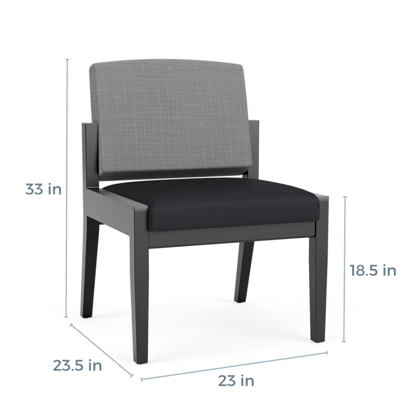 Chaise d'invité Amherst, Noir, Gris Chambray / noir Patriot Plus