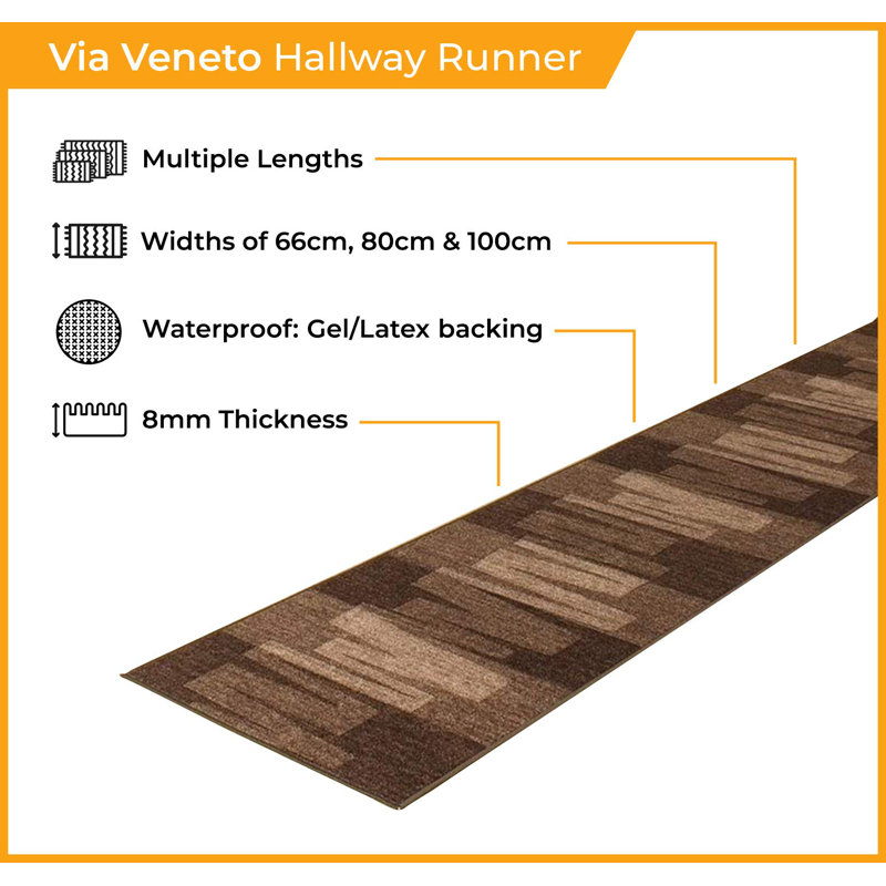 Angelique Chevron Hand Woven Indoor / Outdoor Area Rug, Runner 240cm x 66cm