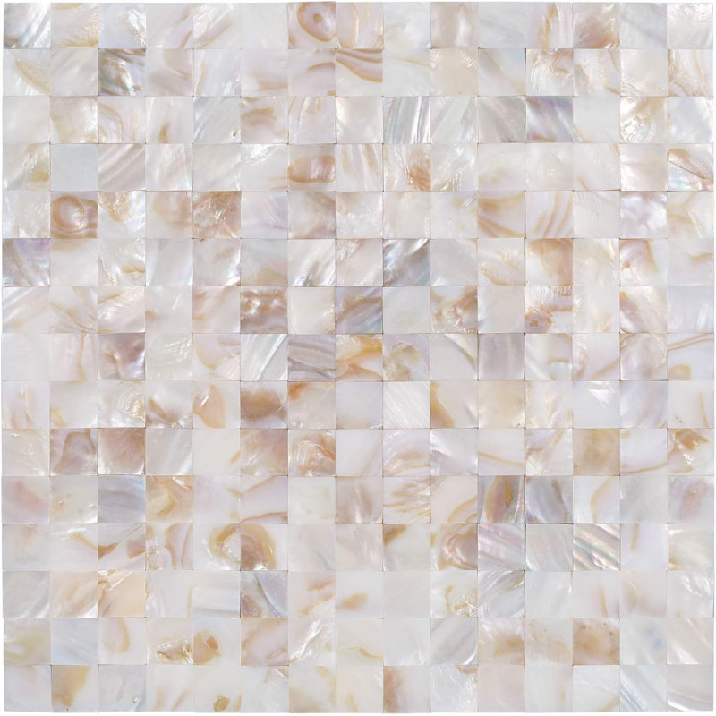 10 feuilles de tuiles autocollantes à motif de coquilles nacrées