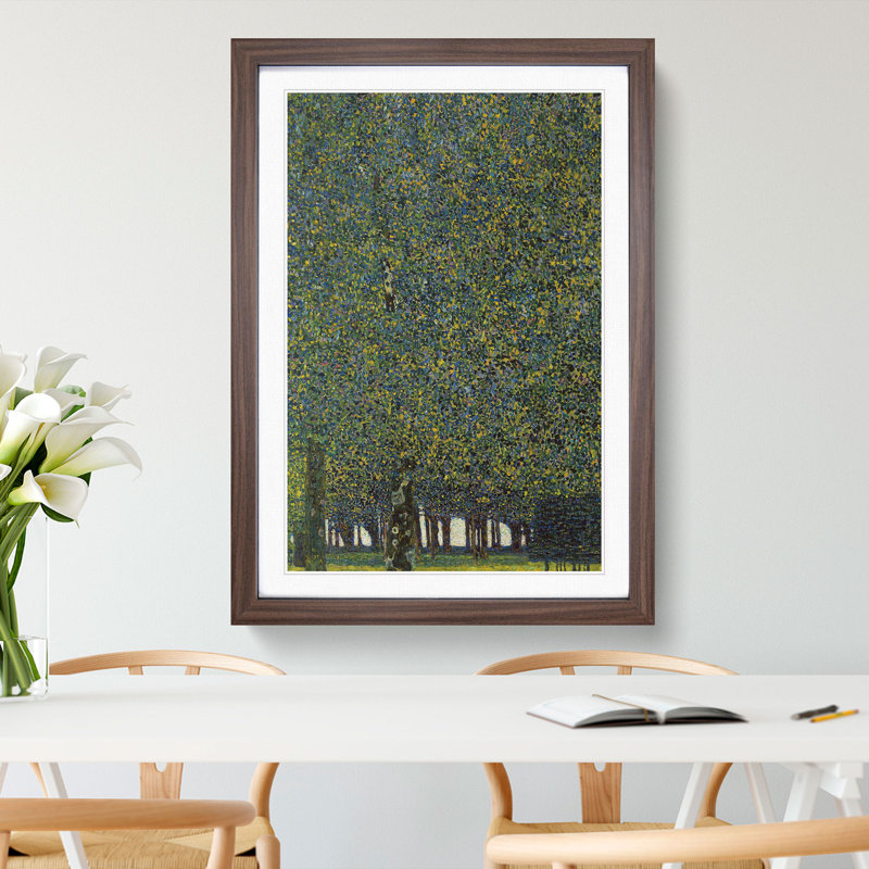 The Park by Gustav Klimt - Picture Frame Painting, Walnut Framed, 36cm H x 27cm W x 2cm D