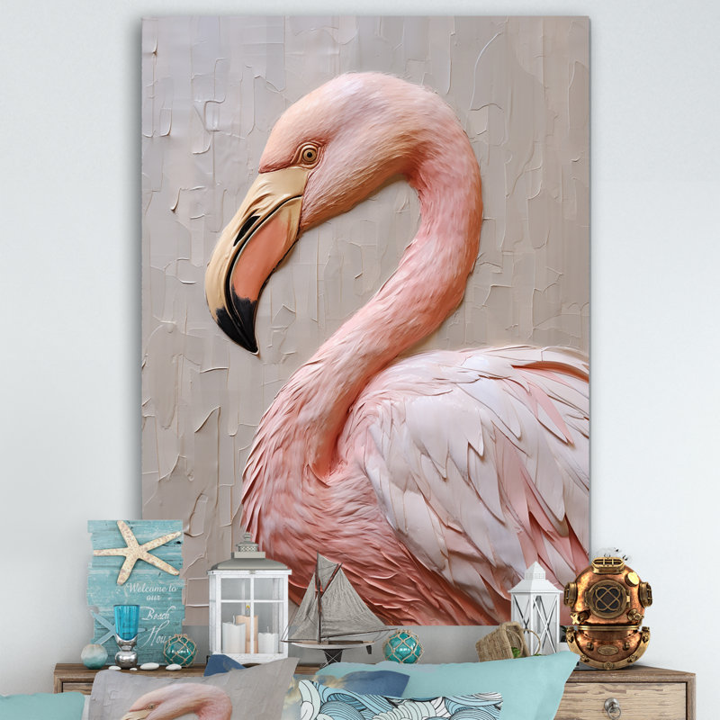 «Pink Flamingo Paradise III», reproduction d'art sur toile, Toile tendue, H 40 po x l 30 po x P 1,5 po