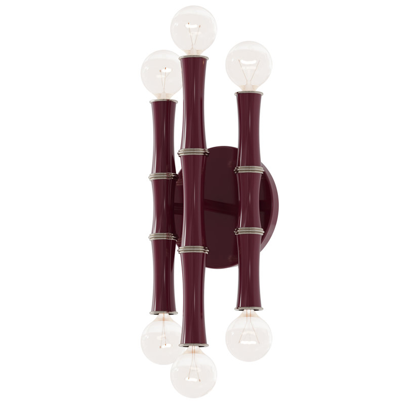 Kane Flush Mounted Sconce, Sugar Plum Glazed/Polished Nickel