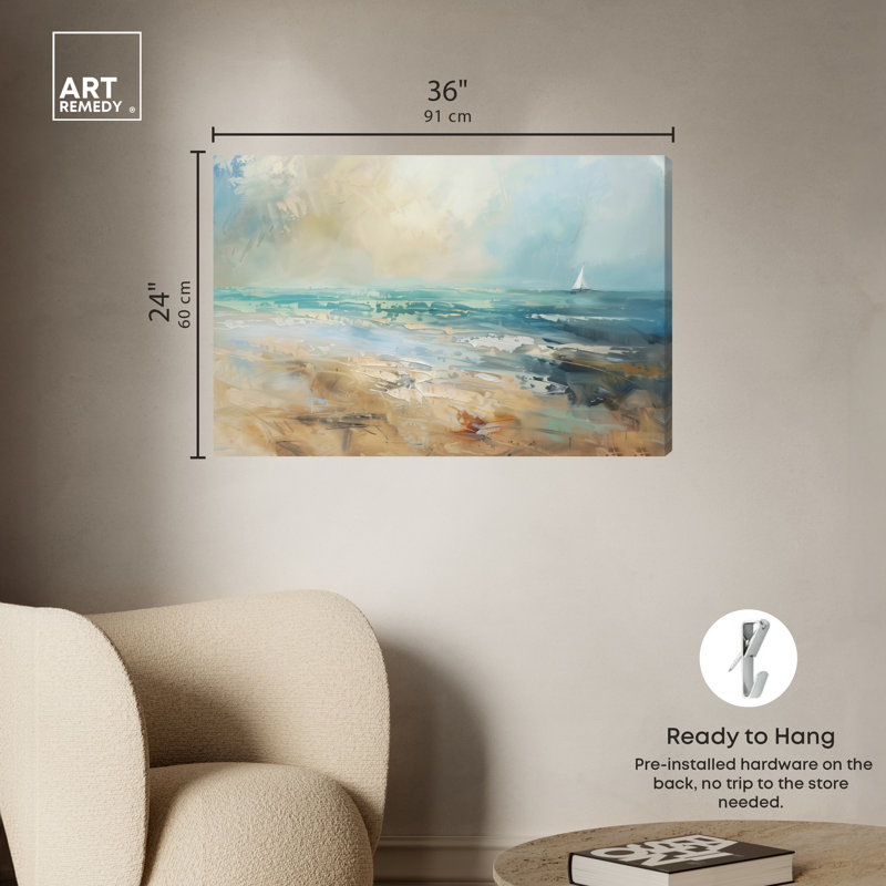 Beyond The Shore Beach Coastal Inspired Canvas Art, 36" x 24"