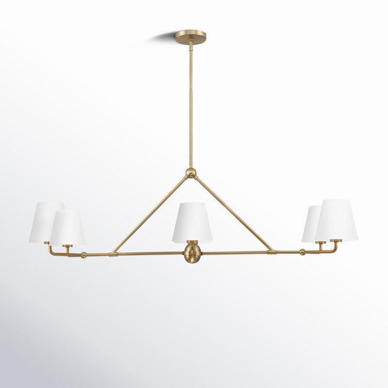 Kinston 6 - Light Dimmable Modern Linear Chandelier, White