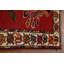 Tapis rouge en laine noué à la main de conception unique de style années 1960 4 pi 5 po x 6 pi 5 po Rogeli