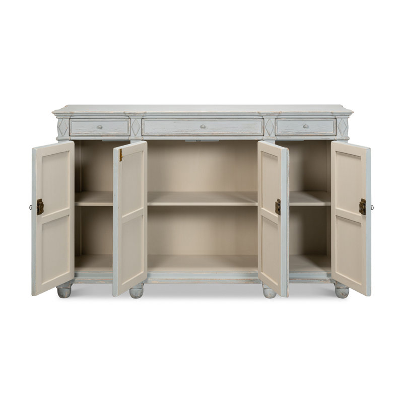 Diamond 65'' W Solid Wood Sideboard, Blue/Gray
