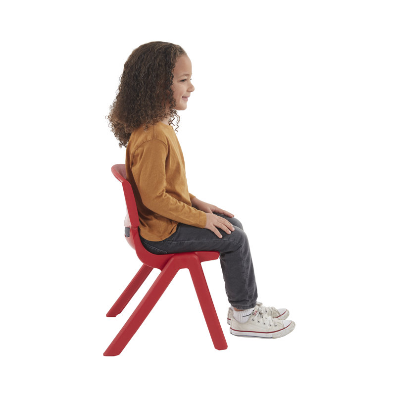 ECR4Kids Plastic School Stackable Chair, 12in, Classroom Furniture, 10-Piece, Red