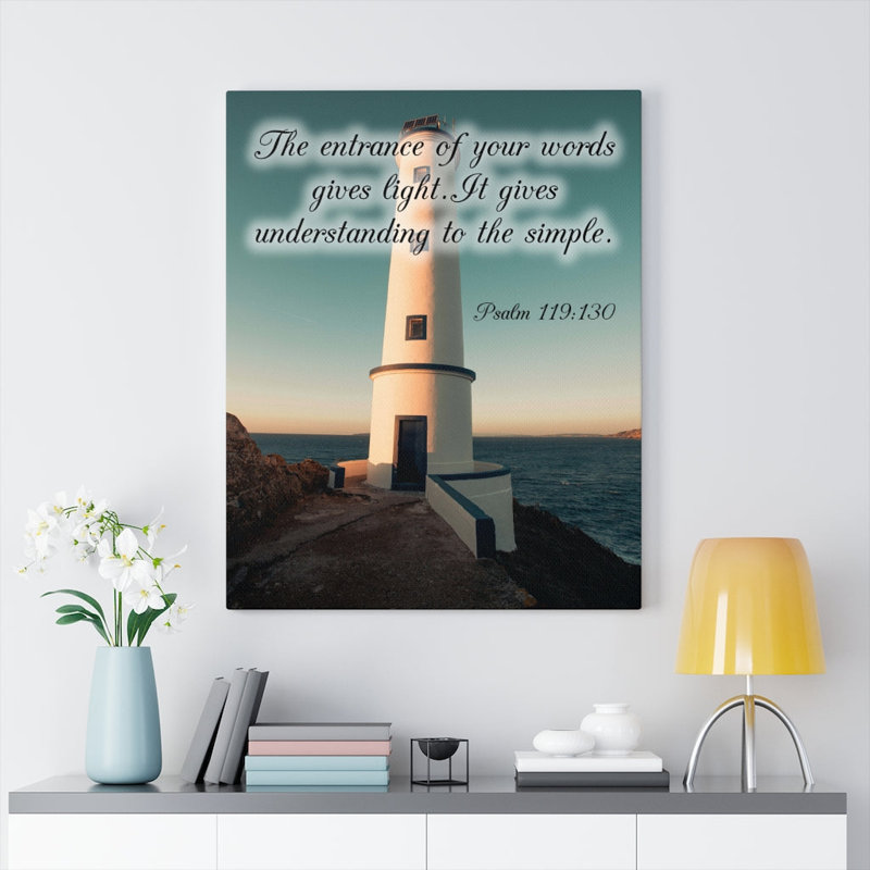 Words Gives Light Psalm 119:130 - Wrapped Canvas Print, 61cm H x 46cm W