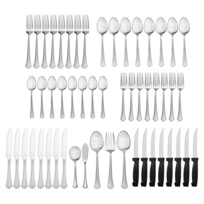 Ensemble de couverts en acier inoxydable 53 pièces Pfaltzgraff Capri Frost, service pour 8