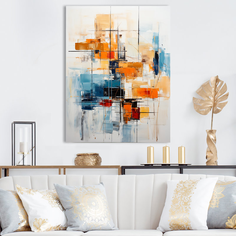 Coloré Mid Century Retro Reflections III - Abstract Midcentury, reproduction d'art encadrée, H 40 po x l 30 po, Toile tendue