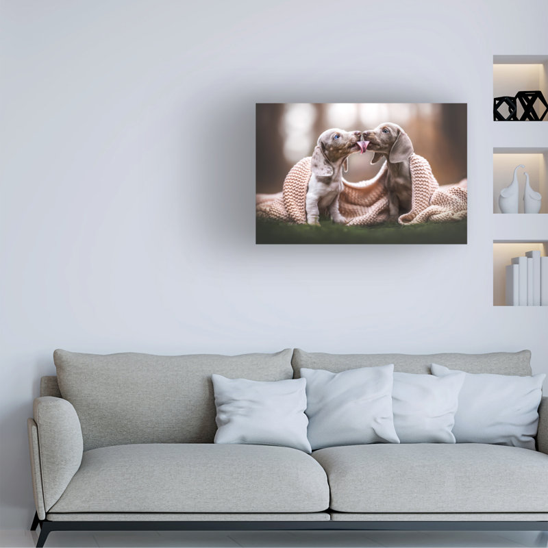 «Natalie Grosse Puppy Love», art sur toile, H 30 po x l 47 po