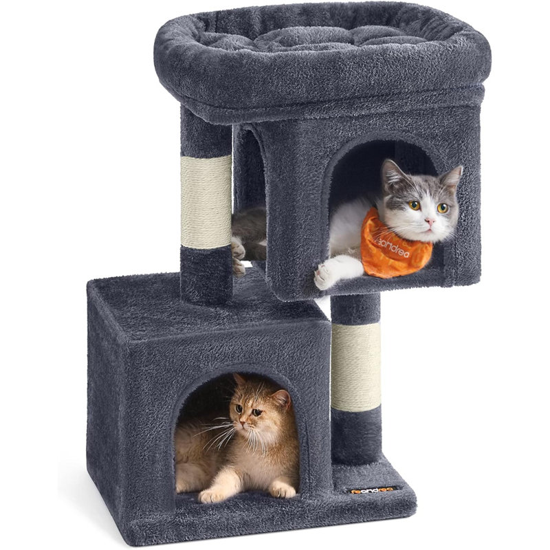 Dregan 26.4'' H Cat Tree, 16" H x 12" W x 27" L, Dark Gray