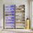 28.35" White 8-Tier Shoe Storage Cabinet With LED Light Strip, Wooden Shoe Rack For 26 Pairs, Tall 68.9" Open Organizer
