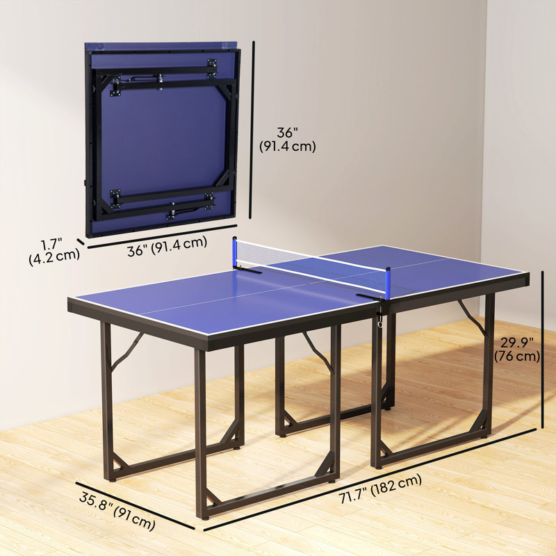 Table de tennis de table compacte pliable d'intérieur / extérieur