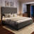 Upholstered Platform Bed With Modern Panel Headboard-986329939-986329937