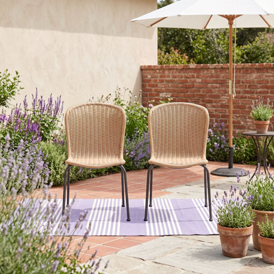 Boho Outdoor Wicker Chairs, Set of 2