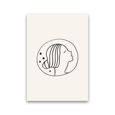 Delicate Face Circle by Planeta444 - Print