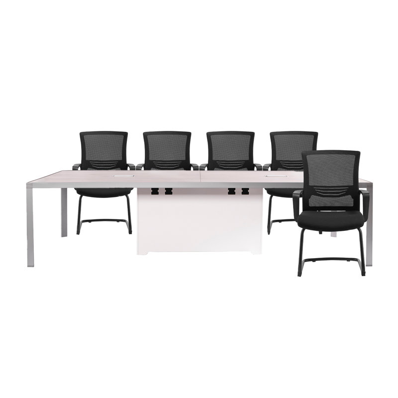 ZH-C0224-36 Meeting Table | 12 Chair & Table Set |, Light Elm