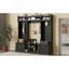 Arbre d'entrée large avec rangement et banc, banc d'entrée multifonctionnel 4-en-1 avec portemanteau et casiers à chaussures, mobilier pratique pour le couloir, noir-142003193