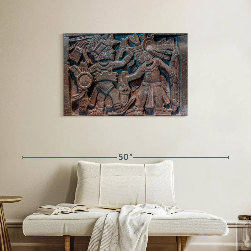 Senne Aztec Stone Carving, 24" H x 36" W