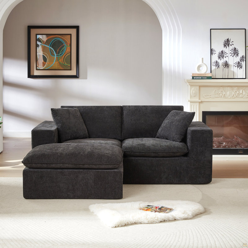 Canapé Chenille Cloud, librement combinable, Gris foncé