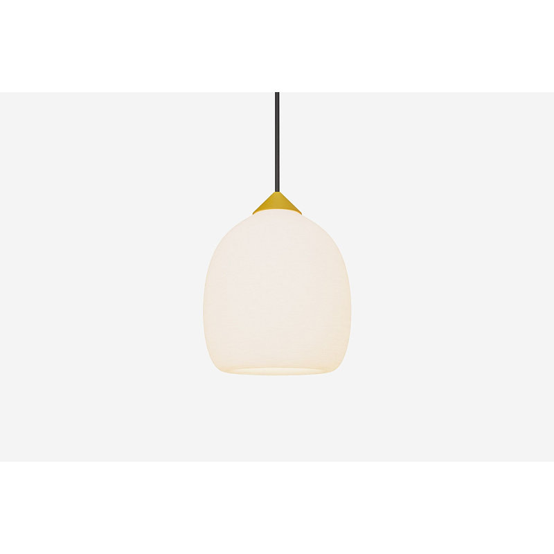 Gulp Pendant Light, 12.5'' H x 6.97'' W x 6.97'' D, Mustard, White