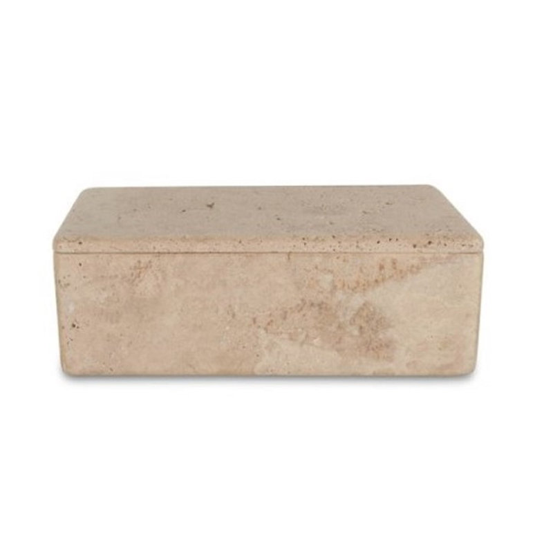 Travertine Rectangle Box Small Cream