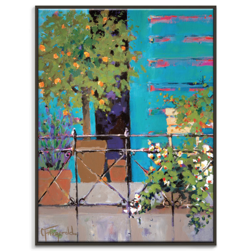 Balcony Appeal by Catherine Fitzgerald - Print on Canvas, Timber, 51cm H x 41cm W