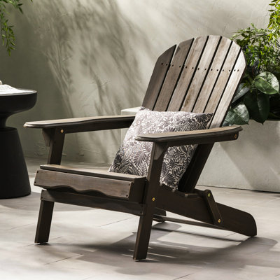 Foldable Chair In Gray, Made Of Wood For Outdoor Enjoyment Furniture, A Stylish Look