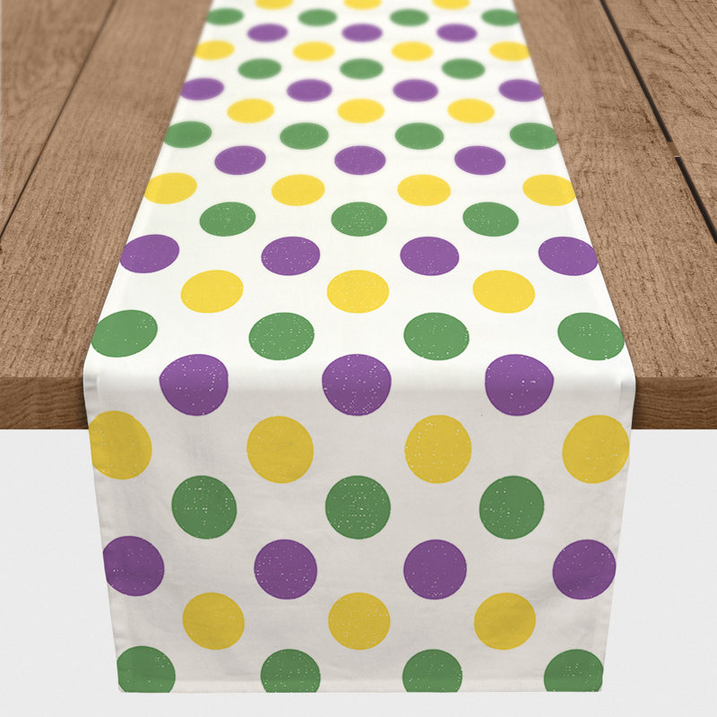 Darleni Polka Dots Cotton Blend Table Runner