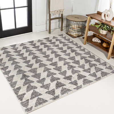 Taos Moroccan Triangle Geometric Cream/Gray Rug