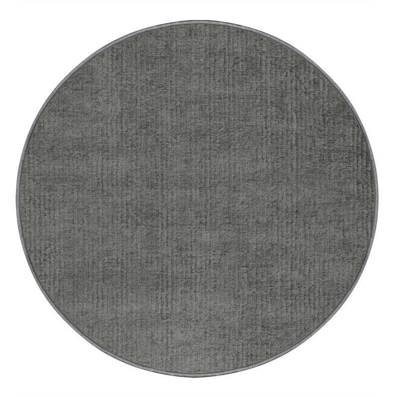 Machine Washable Solid Brown Area Rug, Round 3'