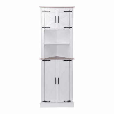 Grande armoire de coin 67,7 po Farmhouse