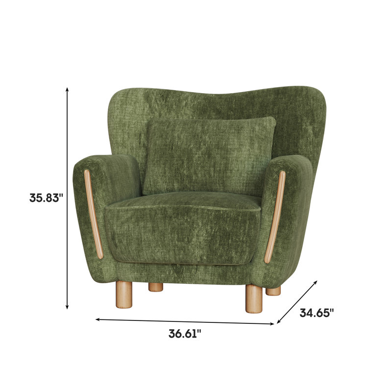 Fauteuil d'appoint en forme de cœur, 1, Green