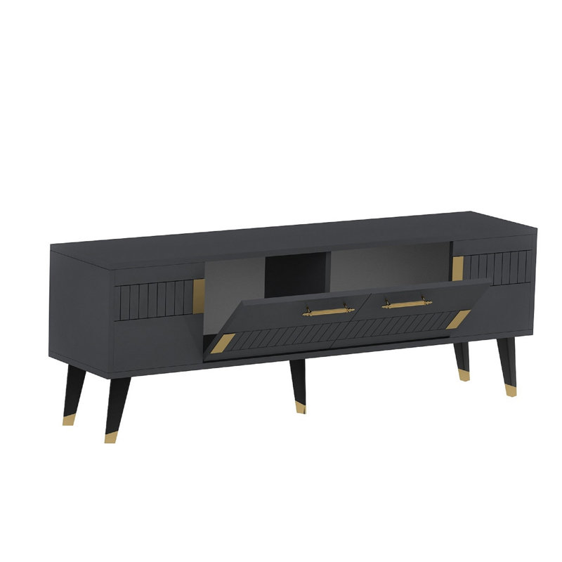Fechteler 2 Piece Coffee Table Set, Black