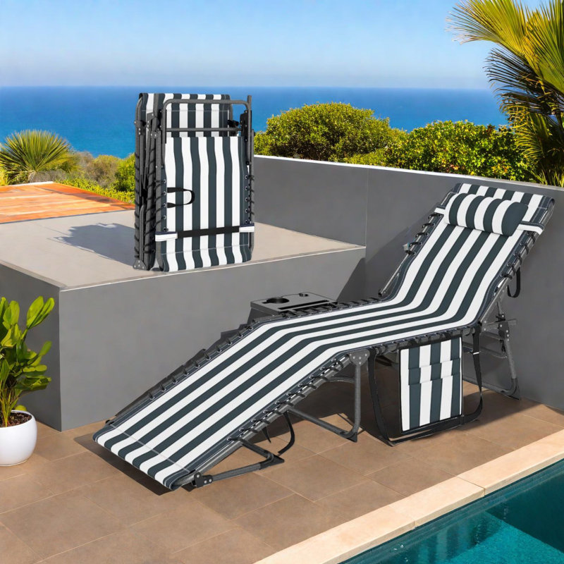 Adjustable Steel Patio Chaise Lounge, Modern Comfort For Outdoor