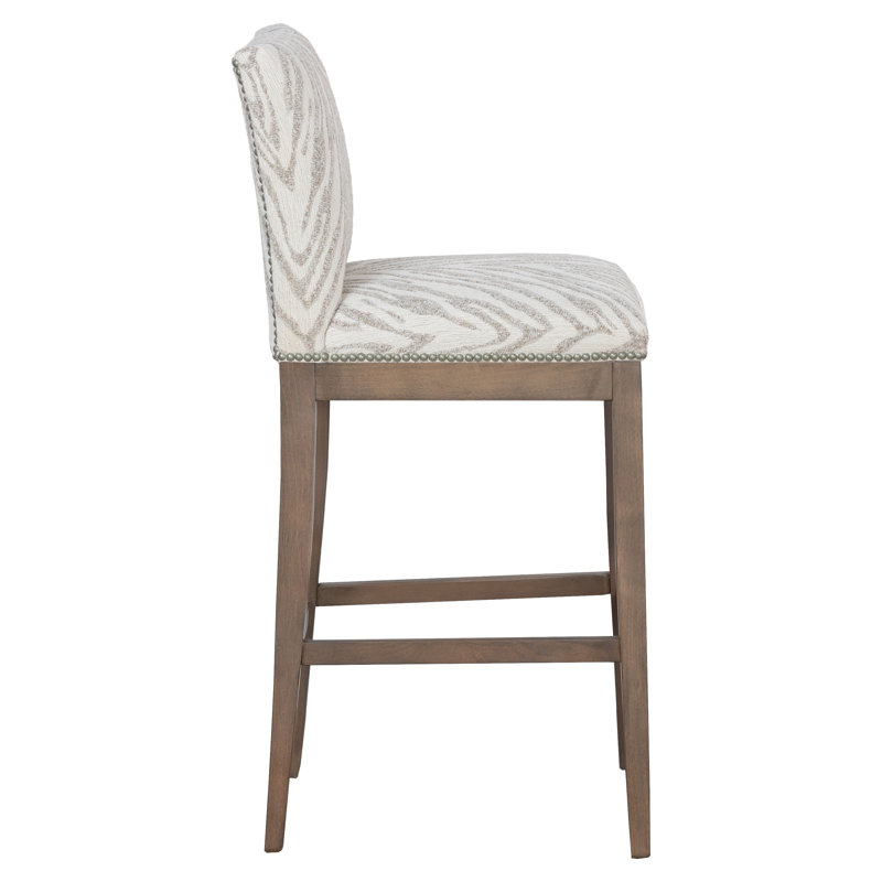 Nova Upholstered Stool with Solid Wood Frame, Counter Stool (23.75" Seat Height), 9953 Midnight, Mica