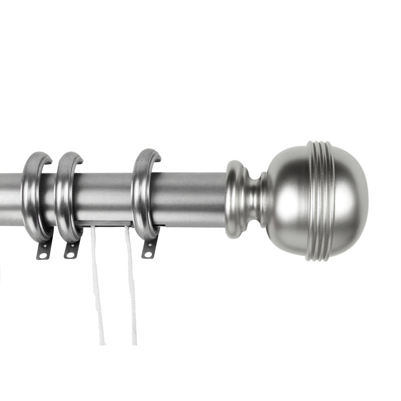 Tringle à rideaux simple réglable de 1,5 po, l 30 - 48 po, Nickel satiné