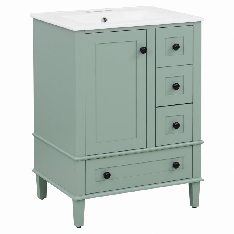Bathroom Vanity With Ceramic Basin, Soft-Close Drawers And One Soft-Close Door