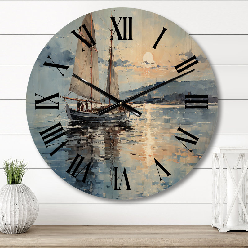 Horloge murale en bois massif Mairany, Moyenne