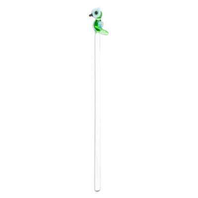 Wrought Studio™ Handmade Cheeky Green Owl Recycled Glass Cocktail Stirrer
