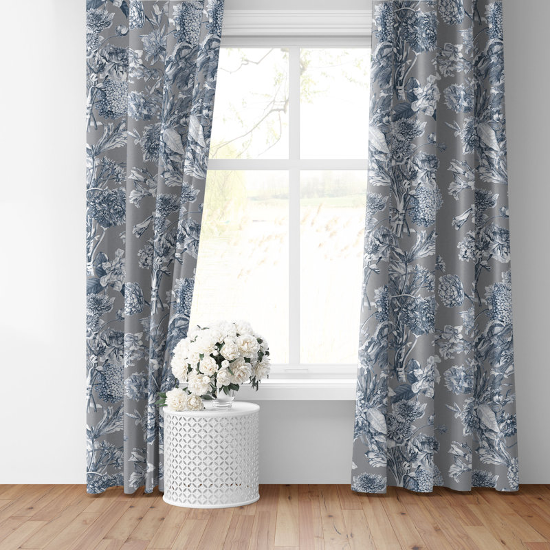 Alexandria Shadow Cotton Simple Top Pocket Drapery Panel Set of 2, 50" W x 108" L