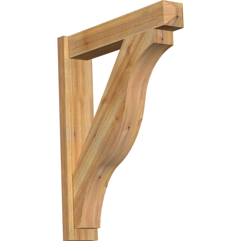Persienne en bois rustique Funston Craftsman, Cèdre rouge de l'Ouest de 6 po (sciage brut), P 34 po x H 34 po