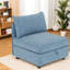 Canapé modulaire modulaire avec rangement en chenille bleu antique pour les salons modernes