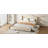 Upholstered Platform Bed With Wingback Headboard, One Trundle And 2 Drawers, No Box Spring Needed, Linen Fabric, Size,-330077852