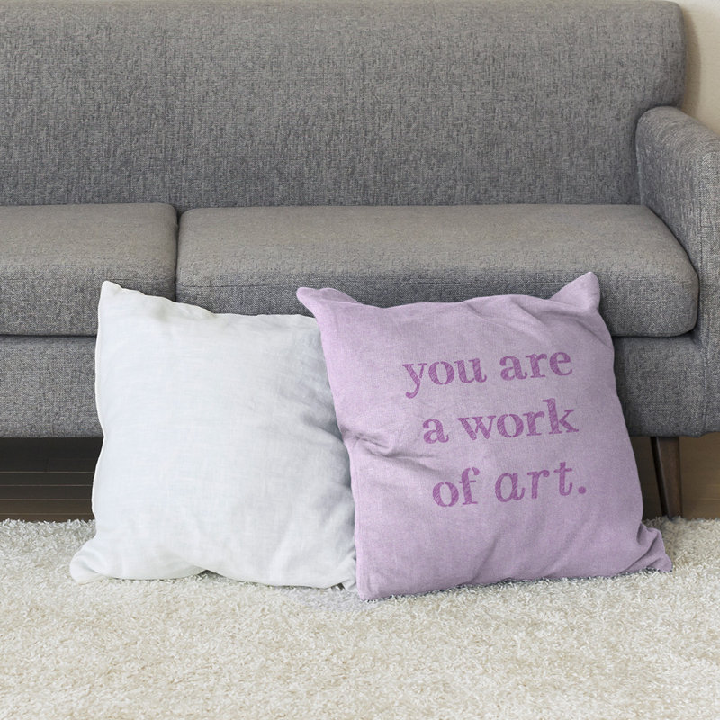 Oreiller de plancher Work of Art, 40 po x 40 po, Violet