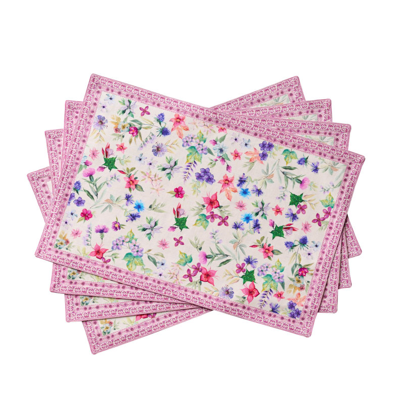 Maison d'Hermine Chardon 100 % coton Ensemble de table 4 - 13 po x 19 po