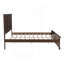 Grand lit de style traditionnel avec tête et pied de lit, USB, lit en bois de pin avec cadre de lit renforcé, brun riche