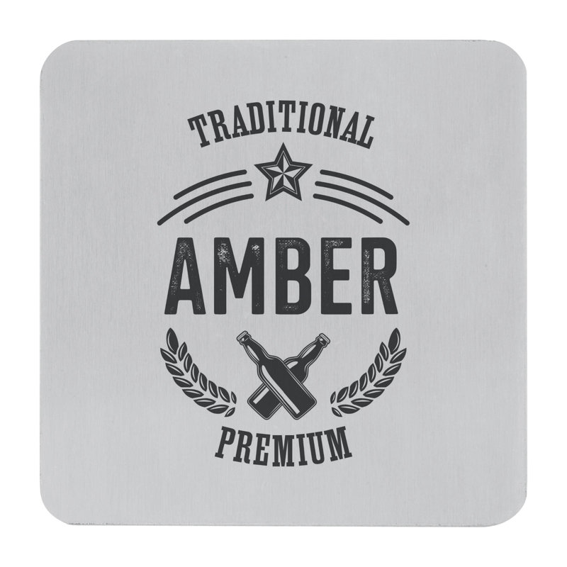 Stainless Steel Square 4 Piece Coaster Set