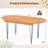71'' Patio Dining Table 6 Person Large Oval Table w/ Teak Wood Tabletop